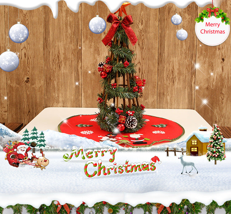 Christmas Tree Skirt 46cm Non-Woven Fabric Holiday Decor