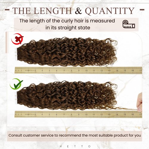 Hetto Curly Tape in Hair Extensions Human Hair Curly Black Tape in Hair Extensions Real Human Hair Tape in Extensions Natural Curly Black Hair Extensions Invisible 20 Inch 20Pcs 50g #1 NW