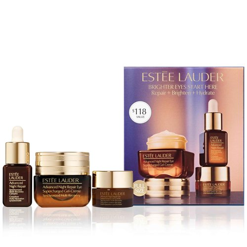 Estée Lauder Advanced Night Repair Eye Cream 3-Piece Travel Size Skincare Gift Set | Repair + Brighten + Hydrate | Includes Face Serum 0.23 Fl Oz + Eye Cream 0.5 Fl Oz + 0.17 Fl Oz