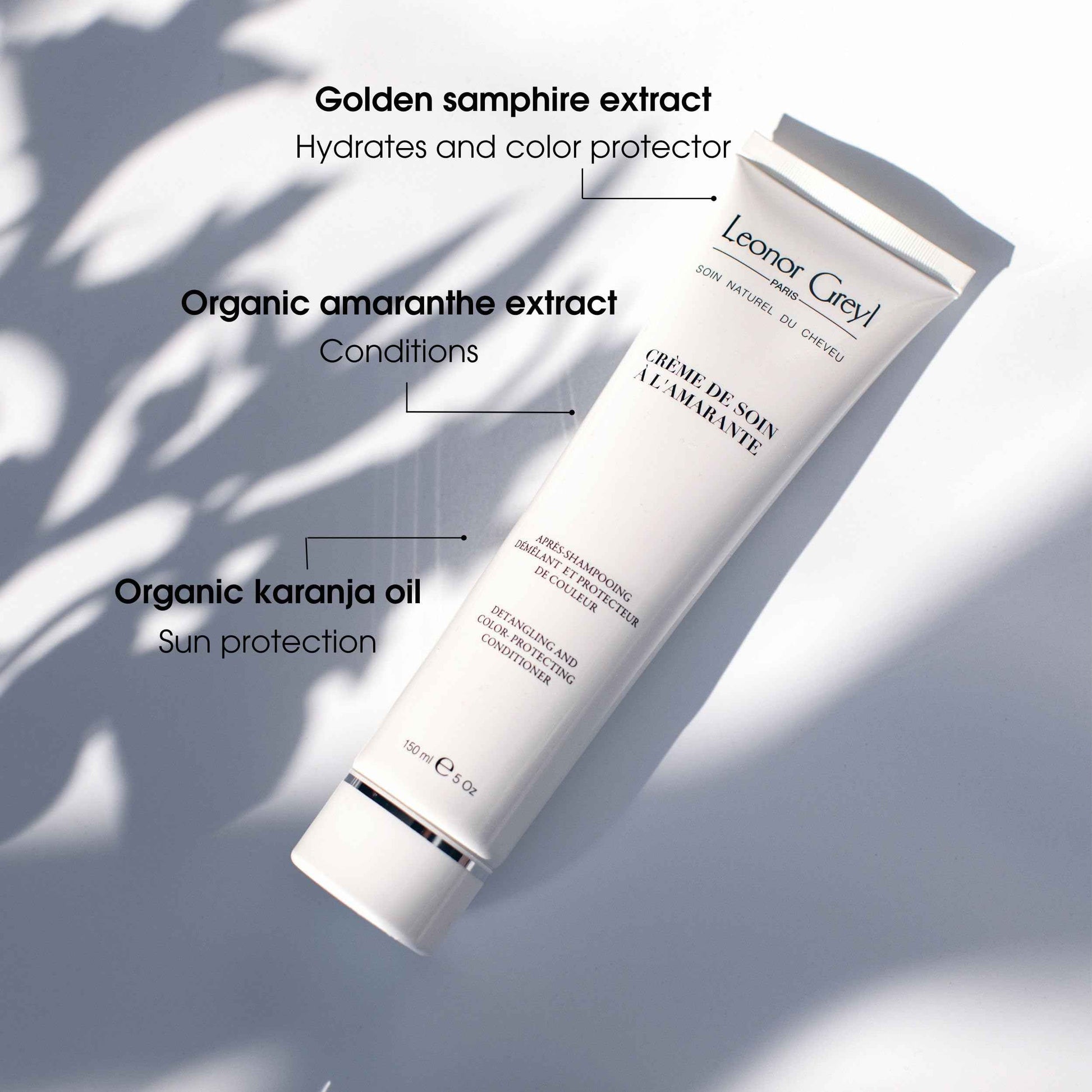 Leonor Greyl Paris - Creme De Soin a L'Amarante - Detangling and Color-Protecting Conditioner - Gluten Free & Vegan, 94% Natural Ingredients - Deep Smoothing Conditioner (5 Oz)