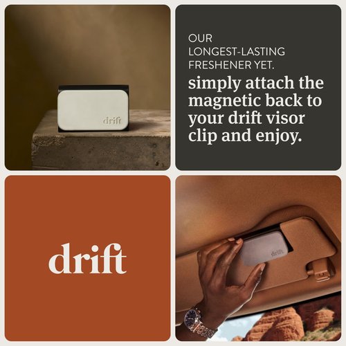Drift Car Air Freshener - Stone Air Freshener - Car Odor Eliminator - Amber 3 Pack Starter Kit - CLIP INCLUDED - Amber 3 Pack