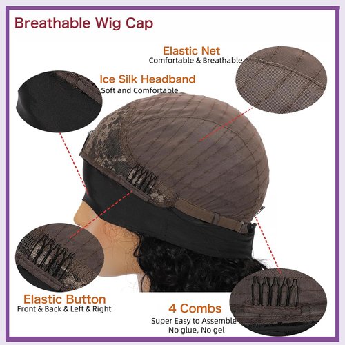 Prisyfab Body Wave Headband Wig Headband Wigs for Black Women Human Hair Glueless Wear and Go Glueless 100% Brazilian Virgin Human Hair Headband Wig 150% Density (22inch)