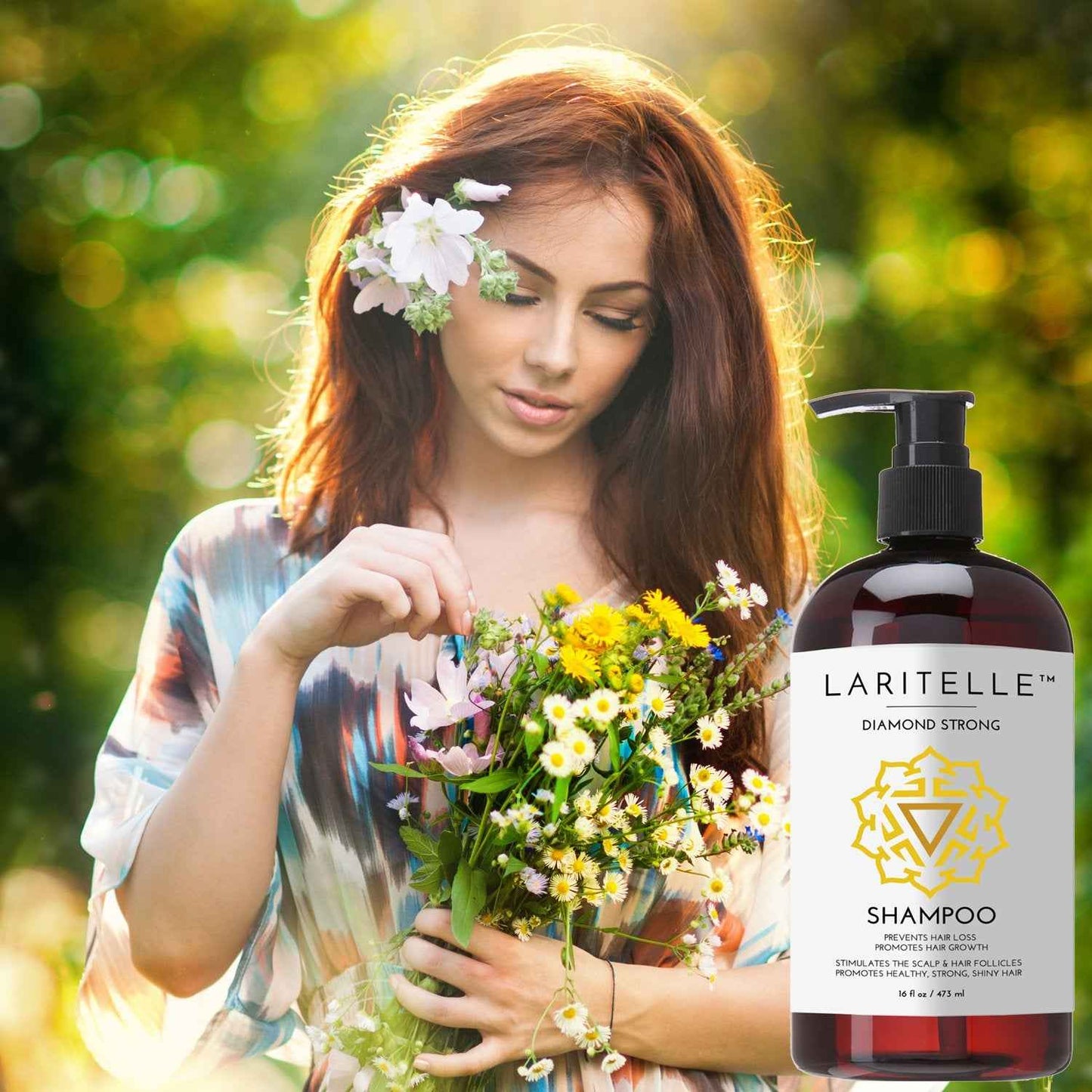 Laritelle Organic Shampoo 17 oz + Conditioner 16 oz | Prevents Hair Loss, Promotes Hair Growth | Argan Oil, Rosemary, Ginger & Cedarwood | NO GMO, Sulfates, Gluten, Alcohol, Parabens, Phthalates