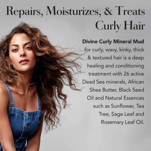 Saphira Divine Mineral Mud for Curly and Wavy Hair, Hair Moisturizer and Deep Conditioning Hair Mask for Shine and Bounce, Sulfate-Free, Paraben-Free, Vegan, 8.5 Ounce