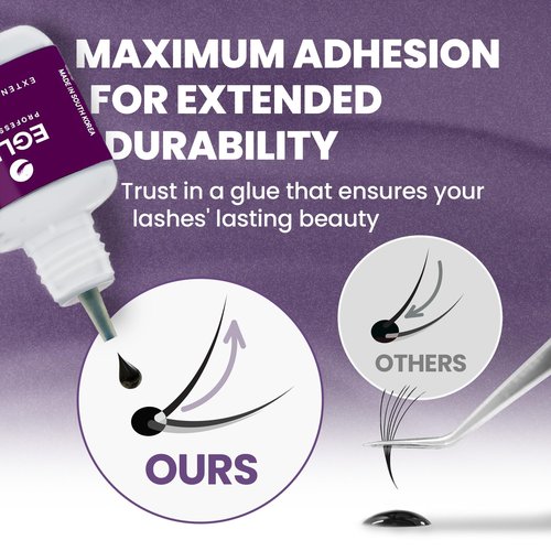 Professional K Beauty Eyelash Extension Adhesive - 1-3 Sec Fast Drying Time - Super Strong - Sensitive for Extensions - Black - 0.35 oz