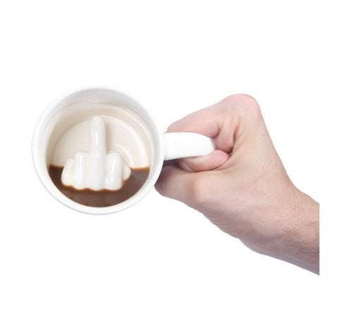 Novelty Ceramic Middle Finger Mug - 201/300ml Spoof Cup for Gifts