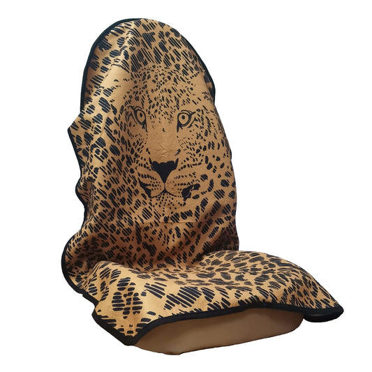 LoyaGour Car Seat Cover Protector Front Seats,for Gym Workout,Running,Swimming,Beach and Hiking,Waterproof Sweat Towel Bucket Seat Covers for Cars SUV Trucks (Leopard, 1Pcs)