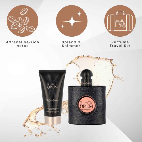 Black Opium by Yves Saint Laurent Eau de Parfum Spray 50ml & Shimmering Moisturising Fluid 50ml