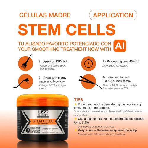 Liss Expert Hair Treatment Set, Stem Cells Express 8.45 oz (ONE shoulder hair lengh app) and Divine Oil 1.69 oz, Organic Smoothing Treatment