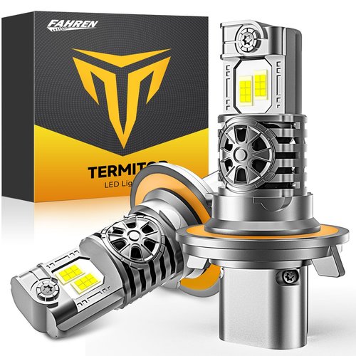 Termitor Upgraded H13/9008 Light bulb Hi/Low Beam, 40000LM 900% Super Bright, 6500K Cool White Fog Light Bulb,IP68 Waterproof, Real 1:1 Halogen Mini Size, Plug-N-Play, Pack of 2