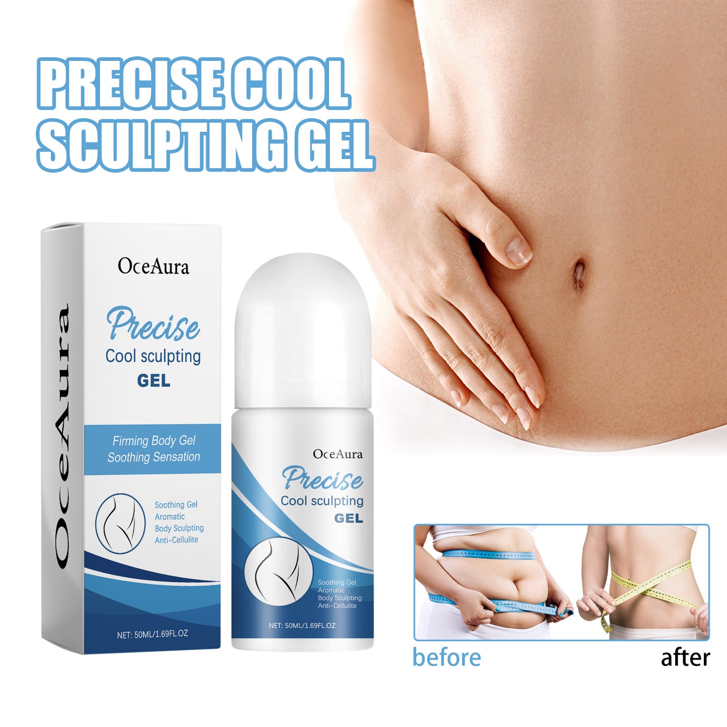 Cool Sculpting Body Gel - Firming & Slimming Roller Massager for Skin