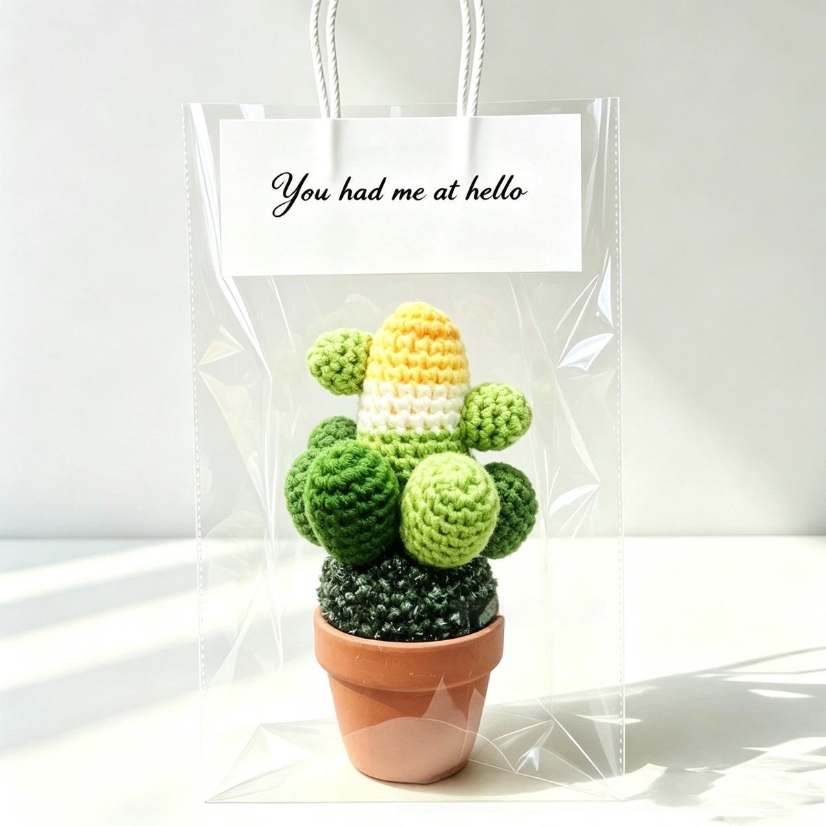 Handmade Yarn Flower Pot Ornaments - Various Styles for Home & Garden Decor
