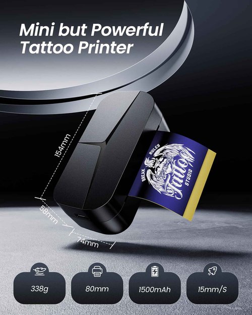 TATTMUSE 2025 New Series TP32 Tattoo Stencil Printer, Mini Tattoo Printer with 30 Pcs Transfer Paper, Stencil Printers for Tattooing, Tattoo Machine for Artists & Beginners