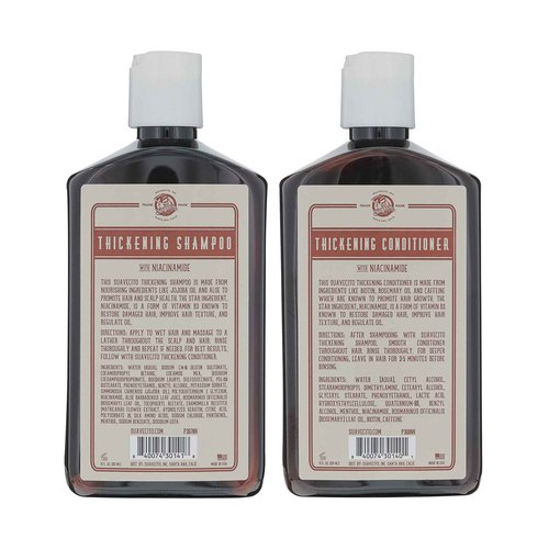 Suavecito Hair Loss Treatment Kit For Hair Regrowth - Minoxidil 5%, Hair Thickening Shampoo & Conditioner With Niacinamide & Biotin, Matte Hair Cream With DHT Blocker (3 Month Minoxidil)