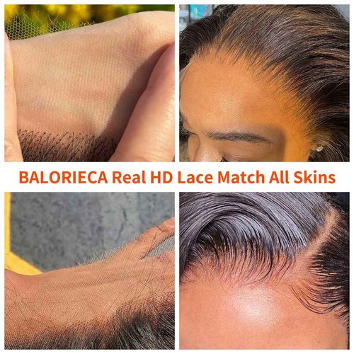 BALORIECA 5x5 Real HD Lace Closure Only lace front closure human hair Body Wave 0.10mm Ultra Thin Invisible Lace Pre Plucked with Baby Hair Natural Black Color(18 Inch, Body Wave)