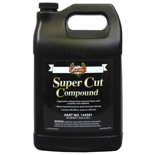 Presta 134501 Super Cut Compound for Removing P800 Grit, Heavy Sand Scratches and Oxidation - 1 Gallon
