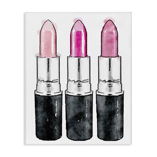 Stupell Industries Three Pink Lipsticks Canvas Wall Art, 36 x 48, Design by Artist Amanda Greenwood