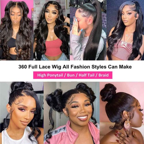 catti Body Wave 360 Lace Front Wigs Human Hair 360 Full Lace Frontal Wigs Human Hair Pre Plucked with Baby Hair Brazilian Virgin Hair Body Wave Human Hair 360 HD Lace Front Wigs (20 Inch)