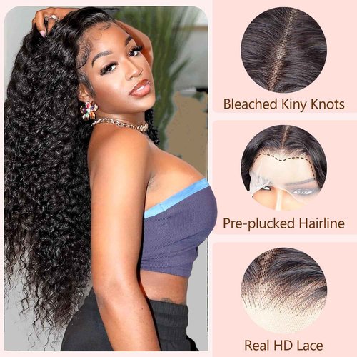 SODLIS 5x5 HD Lace Closure Wigs Wear And Go Glueless Wigs Pre Plucked With Baby Hair Ready to Go Deep Wave Lace Front Wigs for Women (Black, 26 Inch, Curly)