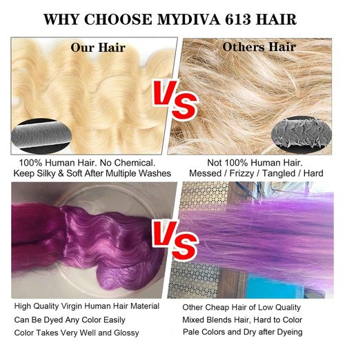 613 Blonde Body Wave Bundles Human Hair 20 inch 100% Unprocessed Virgin Hair Extensions 12A Quick Weave Bundles Human Hair