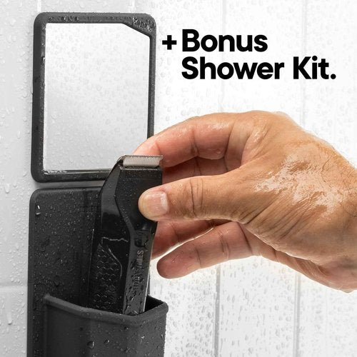 TOOLETRIES The Shearer - Groin & Body Hair Trimmer for Men, Electric Shaver for Pubic Hair, Balls, Groin, Chest, Legs, Waterproof Wet/Dry Clippers, Rechargeable, Bonus Shower Kit