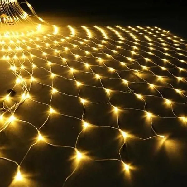 LED Christmas Net Lights - 192 Warm White LEDs, 8 Modes