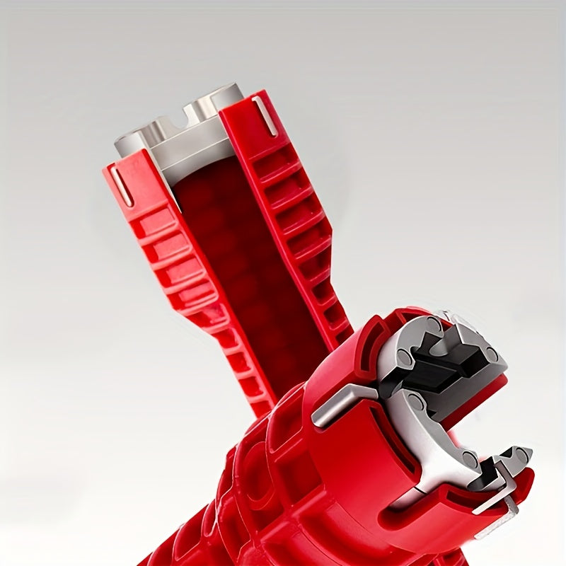 14-in-1 Faucet Installation & Repair Tool - Multi-Functional Sink & Bathroom Wrench - Red