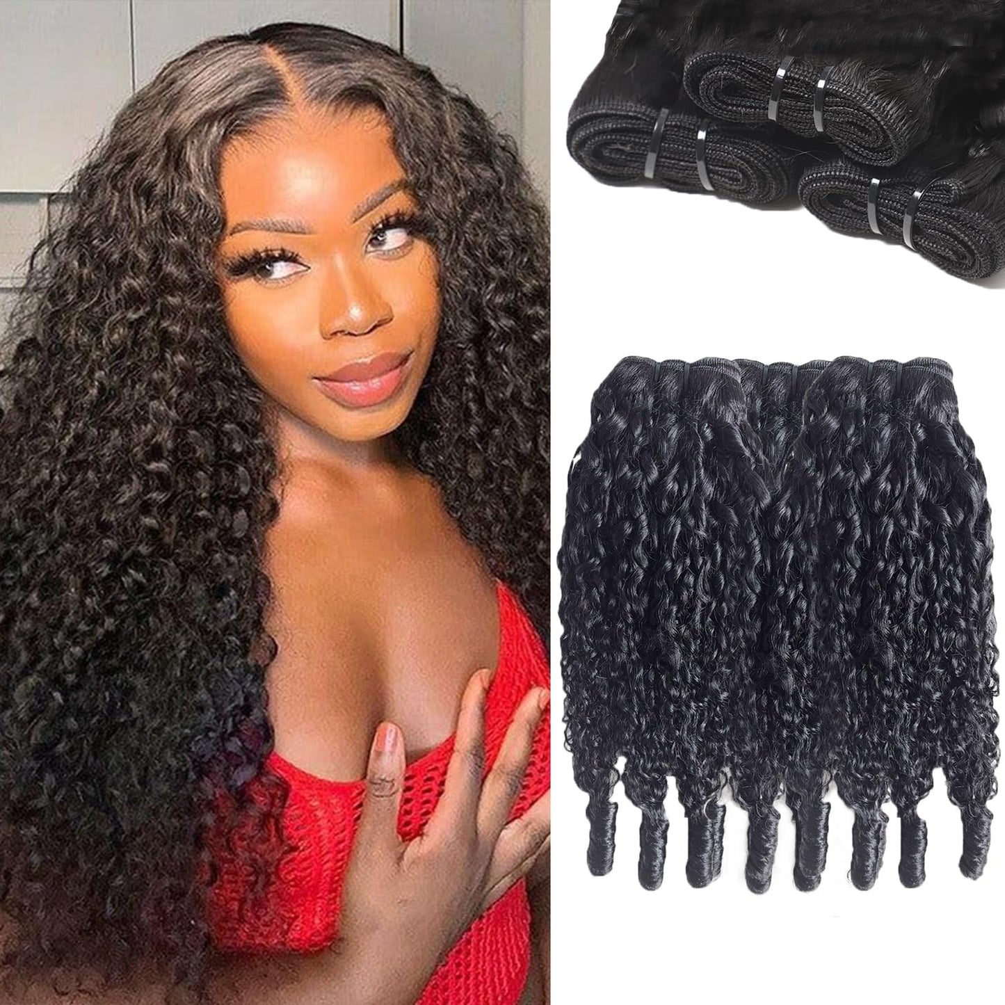 12A Burmese Curly Bundles Human Hair 16 18 20 Inch 100% Unprocessed Virgin Hair Kinky Curly Bundles Water Wave Human Hair Bundles for Women