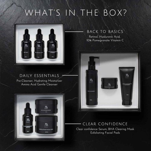 Monopoli Skin Care Set | Complete Routine: 9-Piece Face Care Set for Women & Teens for Anti-Aging, Hydration & Acne Control | Skincare Gift Set & Kits | Premium Skincare Set with Educational Resources