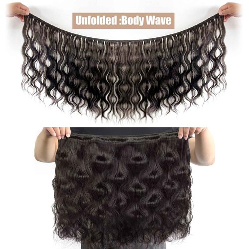 Lynch 15A Body Wave Bundles Human Hair, 14 16 18 Inch Real 100% Unprocessed Raw Cambodian Hair 3 Bundles, Plush Thick Cambodian Virgin Hair 105 Gram Per Bundle Natural Black For Woman