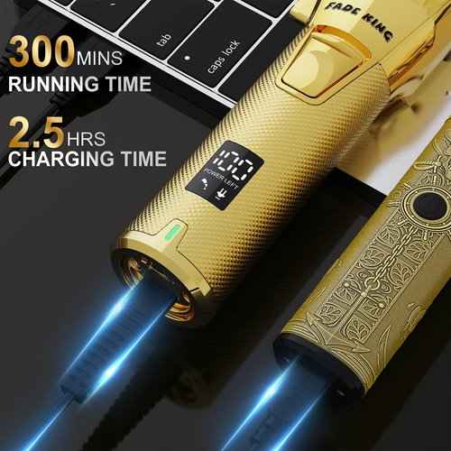 FADEKING® Professional Hair Clippers for Men - Cordless Beard Trimmer for Men, LCD Display Hair Clippers and Trimmer Set
