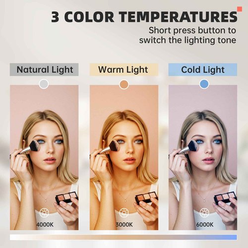MINISO Vanity Mirror with Lights and Bluetooth Speaker- 11.4" x 13.8" Hollywood Makeup Mirror with 3 Color Lights, Smart Touch Control, 360°Rotation,Rounded Rectangle White Frame