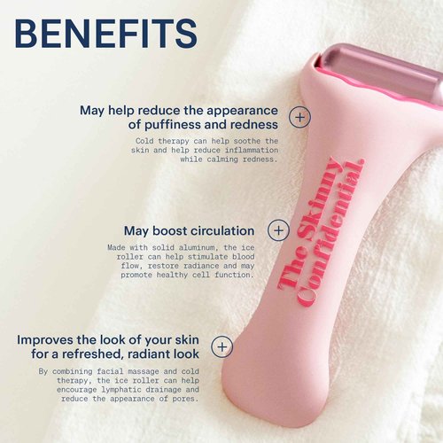 The Skinny Confidential HOT Mess Ice Roller for Face - Facial Roller Skincare Tools Contour, Tighten & De-Puff Skin - Self Care Beauty Gift for Women & Men for Clear, Radiant & Smoother-Looking Skin
