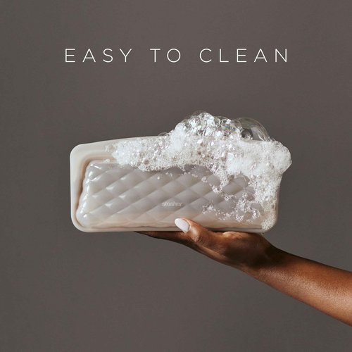 Stasher Premium Silicone Reusable Makeup Bags 3-Pack, Taupe, Beauty & Travel Toiletry Bag, Storage Bag Organizer, Dishwasher & Heat Safe, TSA Friendly, BPA Free, Leak-free, Eco Friendly