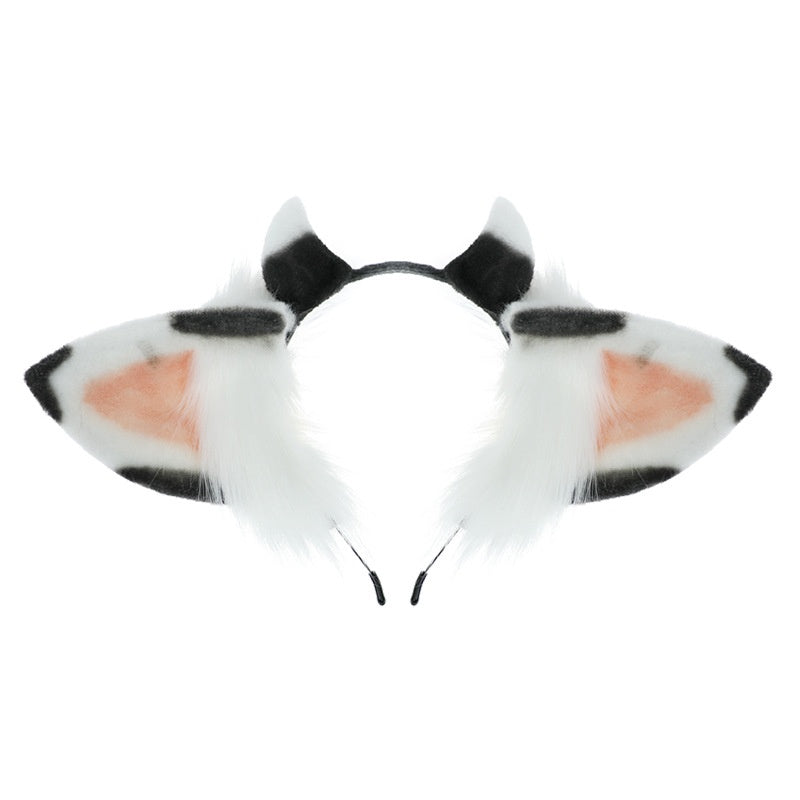 Cute Handmade Plush Hair Accessories for Kids and Adults - Cow Pattern Headbands