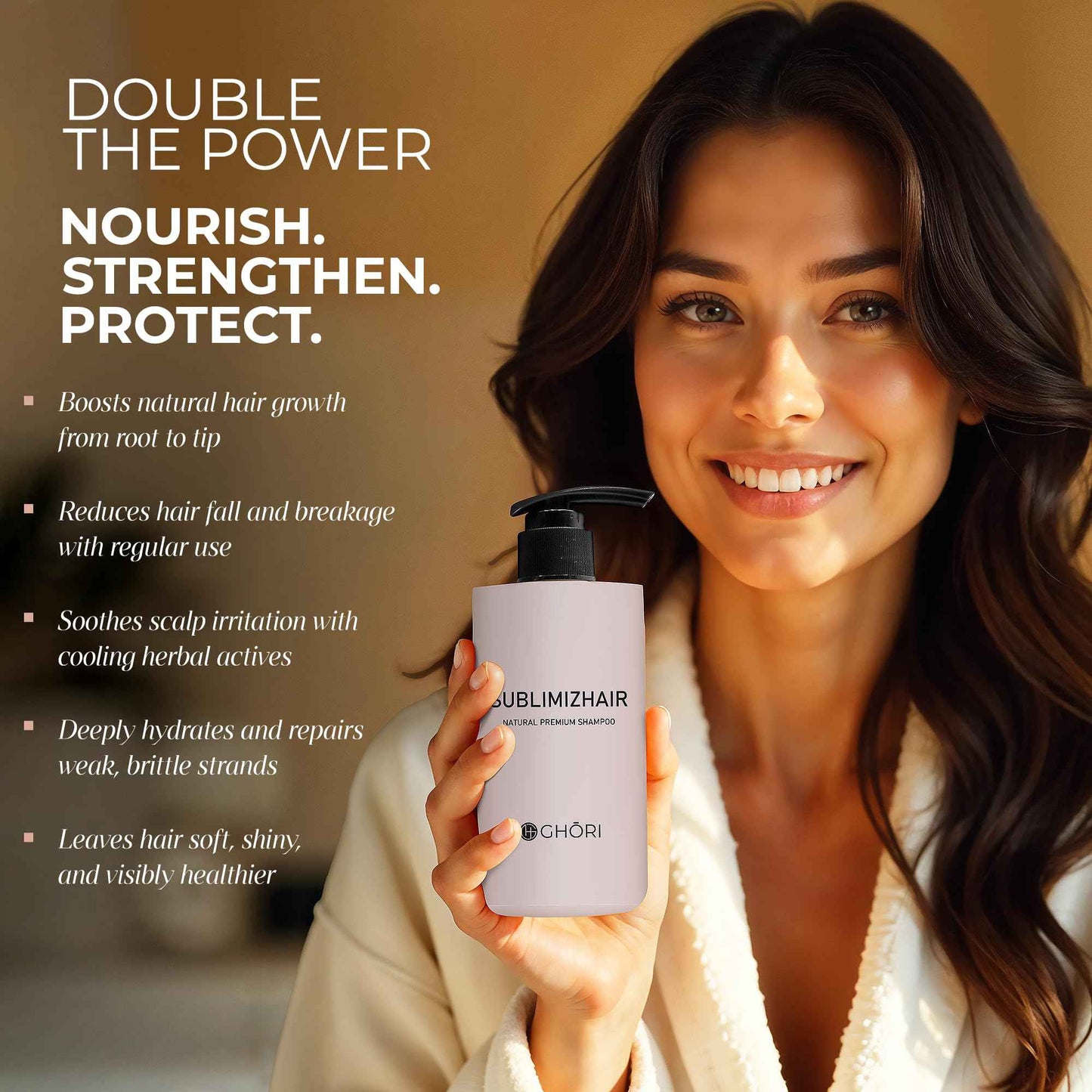 Ghori Sublimizhair Herbal Premium Shampoo & Conditioner for Silky Smooth Hair | Detangles, Strengthens Damaged Strands | Deep Hydration & Frizz Control, Nourishing | Sulphate-Free, 500ml/16.9 fl oz