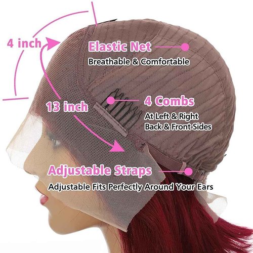 Goldfinch Ginger Orange Highlight Skunk Stripe Short Bob Wigs Human Hair Ombre 13x4 HD Chocolate Brown Straight Lace Frontal Bob Wigs Brazilian Virgin Wig 150% Density Pre Plucked 14 Inch