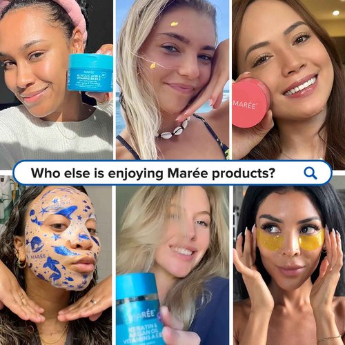MAREE Skincare Essentials Bundle - Eye Gels, Facial Masks & Face Cream - Under Eye Gels for Puffy Eyes, Anti Aging Face Cream & Moisturizing Sheet Masks - Marine Collagen & Hyaluronic Acid, Retinol