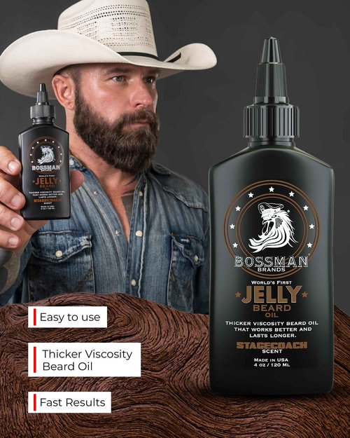 Bossman Jelly Beard Oil Variety Pack - Beard Grooming Care and Growth Kit - All 6 Beard Jelly Oil Scents - Made in USA