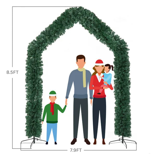 PVC Christmas Arch Decoration - 240x40x260cm, 1650 Branches