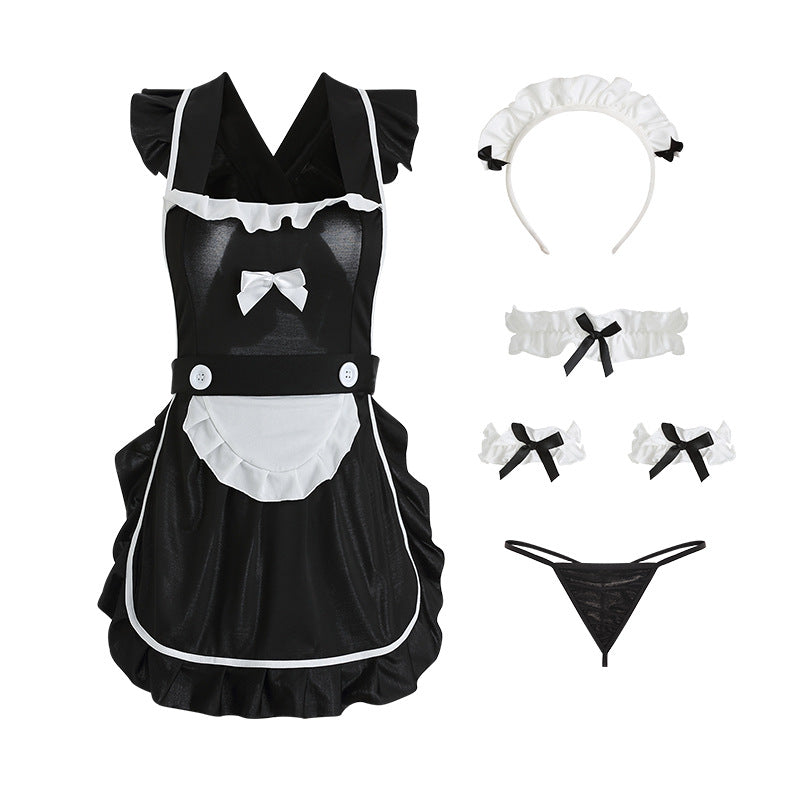 Servant Role Play Costume Set with Accessories - Black, One Size