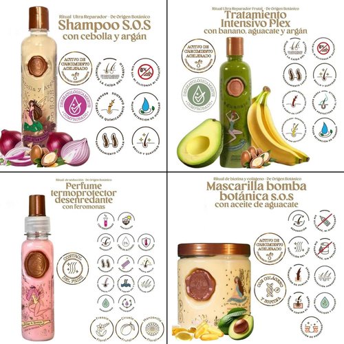 Ritual Botánico Keratina Orgánica | Treatment to Straighten, Repair and Relax Hair | All Natural, Organic & Vegan Ingredients | Product of Colombia | 4 Piece Kit
