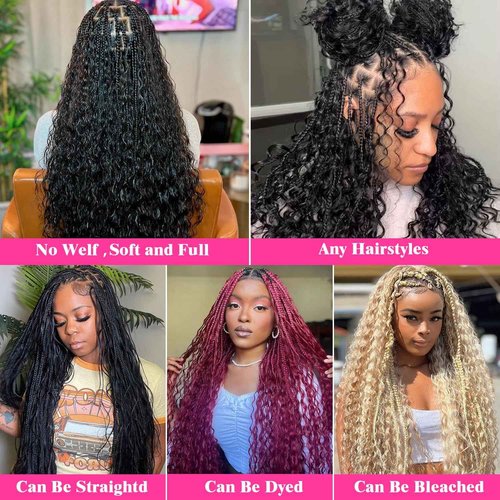 Deep Wave Bulk Human Hair for Braiding 100% Unprocessed Brazilian Virgin Human Hair for Boho Knotless Braids 100g 28 Inch Human Hair Braiding Hair 1B Braiding Hair No Weft