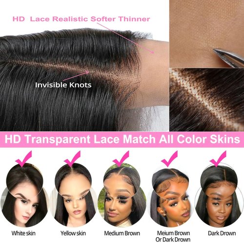 TIANYOUHAIR 24 Inch Real 100% Human Hair Body Wave Wigs HD Front 13×4 Lace Wig for Professional Female Diverse Styles