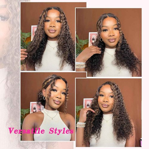 Super idol Ombre Highlight Lace Front Wigs Human Hair 1B/30 Black and Brown Deep Wave Wigs Honey Blonde Human Hair Pre Plucked with Baby Hair 150% Density (1B/30 Highlight Wig, 18 Inch)
