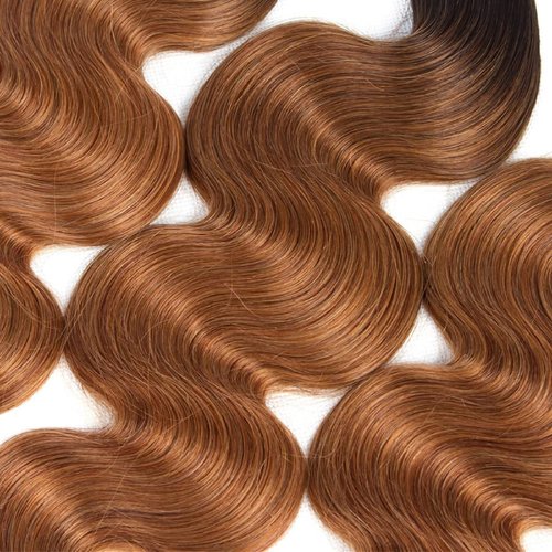 Fabimiya Bundles Human Hair 24 26 28 Inch Body Wave Omber Chocolate Brown 30 Human Hair Bundles 12A Unprocessed Brazilian Virgin Hair Quick Weave Bundles for Black Women