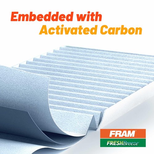 FRAM Fresh Breeze Cabin Air Filter Replacement for Car Passenger Compartment w/Arm and Hammer Baking Soda, Easy Install, CF10285 for Toyota Vehicles , white