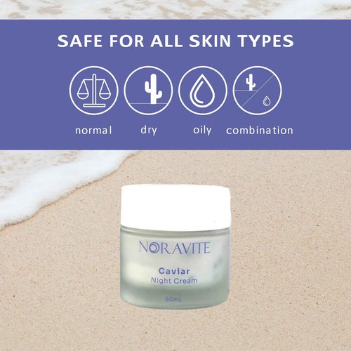 Noravite Caviar Night Cream| Nourishes and Revitalizes your Skin while Slowing Down Aging Rich in Caviar Extract, vitamin E, Vitamin A Microspheres