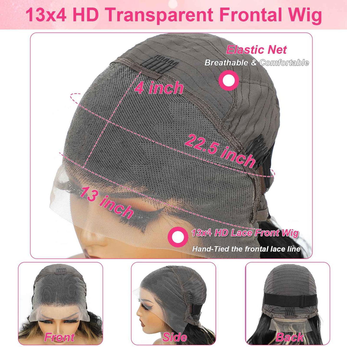 Kephare FB/27 Highlight Balayage Wig Human Hair 13x4 HD Lace Front Wigs Body Wave 1B/27 Ash Blonde Omber Glueless Wig Pre Plucked With Baby Hair 180% Density 24 Inch