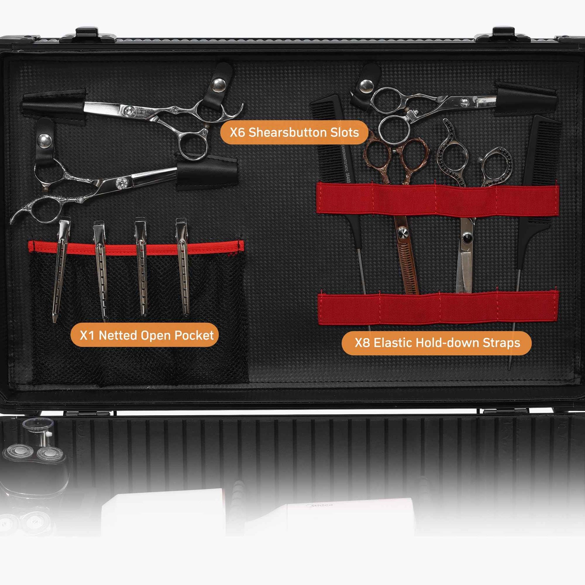 Large Barber Carrying Case, Hairdresser Tool Box Organizer Traveling Case, Portable Travel Barber Suitcase for Hair Stylist Pet Groomer Beauty Salon Makeup Artist